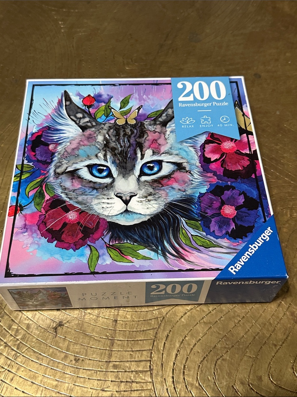 Ravensburger Puzzle Moments Cateye Colorful Cat Floral Puzzle ~ 200 pcs